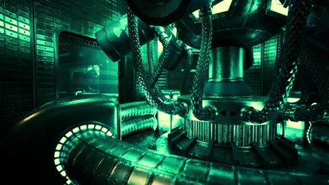 Dark and empty electricity laboratory Illustrazione stock