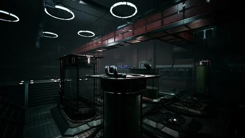 Dark and empty electricity laboratory 스톡 일러스트