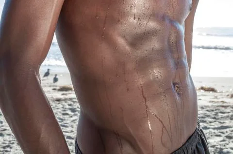 Dark and lean abs Stock Photos