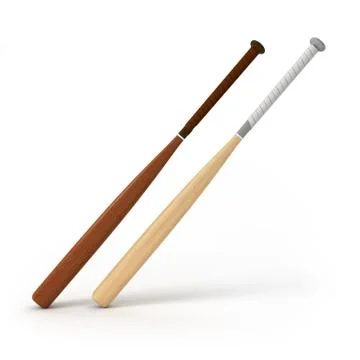 Dark and light baseball bats isolated on white background Stock Illustration