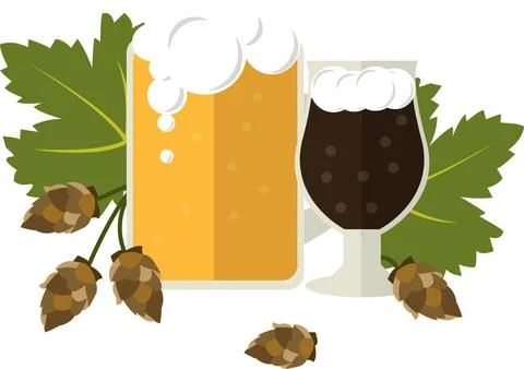 Dark and light beer vector icon isolated on white Stock Illustration