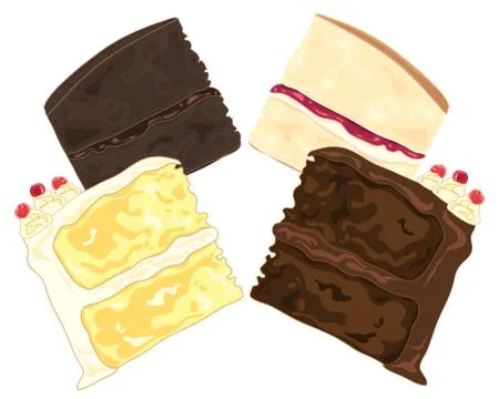 Dark and light cake Stock Illustration