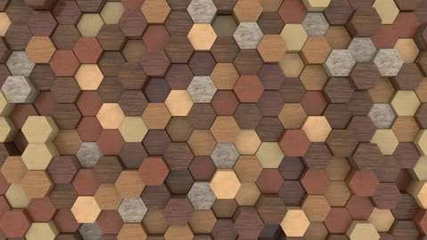 Dark and light hexagons with wave motion. Moving hexagonal grid. Stock-Footage 116384839