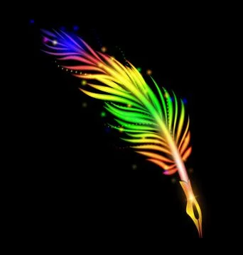 Dark and light many colored writtig pen Stock Illustration