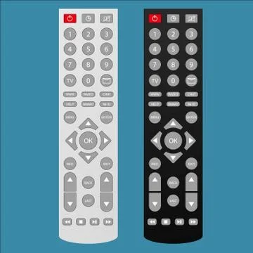 Dark and light Remote TV Control. Stock Illustration