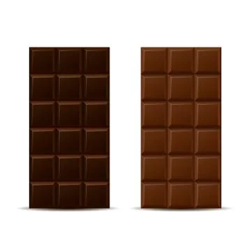 Dark and milk chocolate bars Stock Illustration