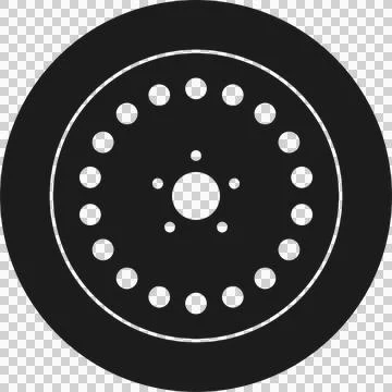 A dark and ominous wheel with circular cutouts, like a portal to another di.. Stock Illustration