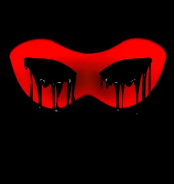 Dark and red half-mask Stock Illustration