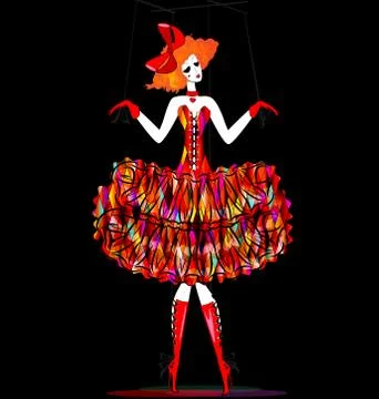 Dark and red hand puppet Stock Illustration