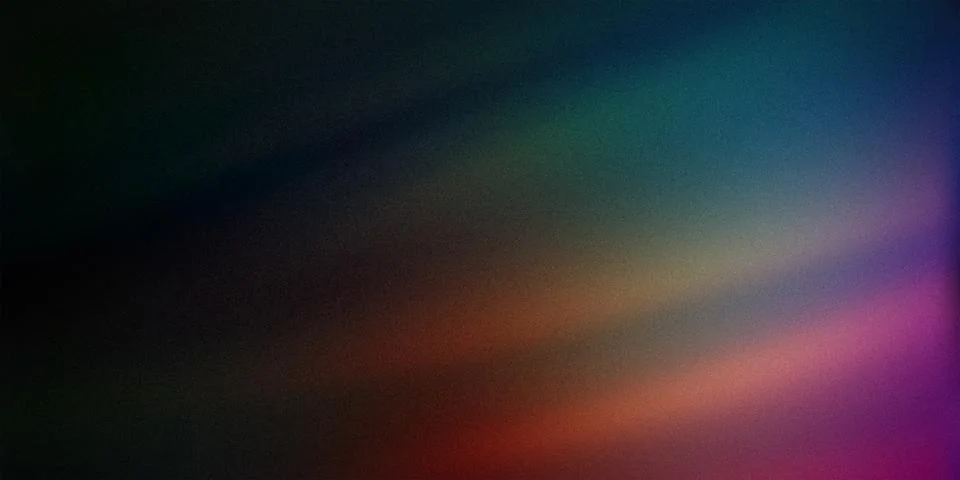 A dark and vibrant gradient background blending deep blue, green, orange, a.. Stock Illustration