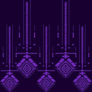 A dark and vibrant patterned background in black and purple Stock Illustration
