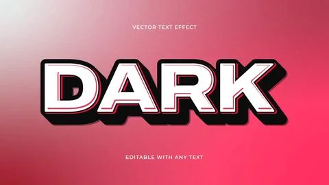 Dark and white bold 3d editable text effect for gaming or e-sport. Stock Illustration