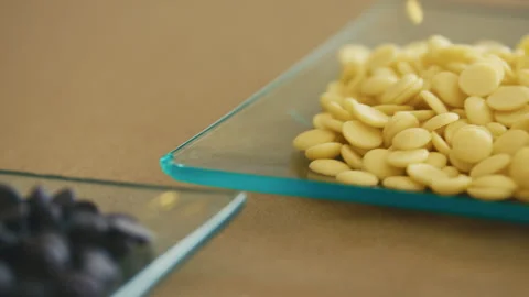 Dark and white chocolate chips Stock Footage 274633267
