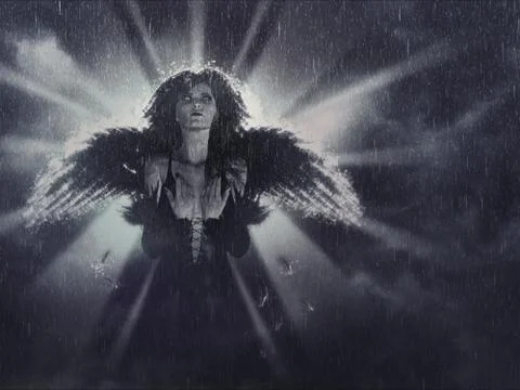Dark Angel in the Rain Иллюстрация