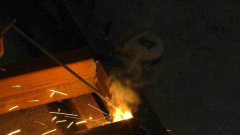 The dark angles and the welding in factory of fabrication Stock Footage 112854200