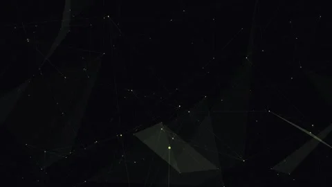Dark Animated Abstract Technological Background with Plexus Lines and Dots. Stock Footage 153537092