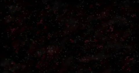 Dark animated Christmas background with dears, caps, ribbons and balls Stock Footage 70289688