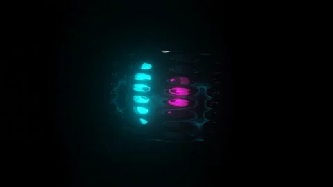 Dark animated screensaver background. rotating cube with luminous holes. 3d rend Video stock 233063297