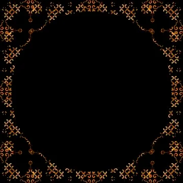 Dark Arabic Ornate Background With Round Decorated Borders Illustrazione stock