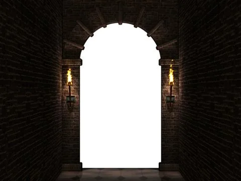 Dark arch isolated Stock Photos