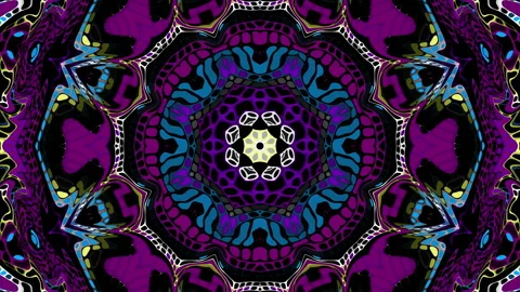Dark ArtMandala Design. Loop 4k transforming kaleidoscope background Video stock 300768742