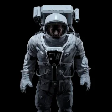 Dark astronaut portrait Illustrazione stock
