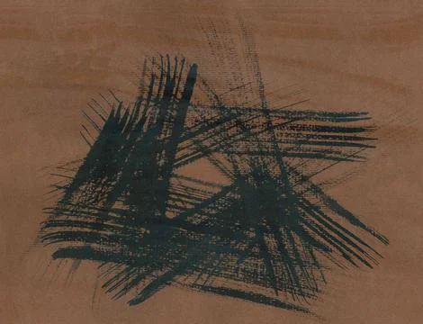 Dark asymmetrical geometric pattern on a brown background. Stylized flat flow Stock Illustration