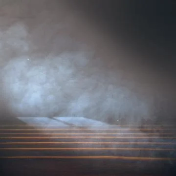 Dark atmospheric stage background with thick smoke, mysterious fog, and war.. Stock Photos