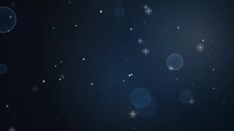 Dark Azure Bokeh Circles and Glowing Particles Abstract Background Loop Stock Footage 345125255