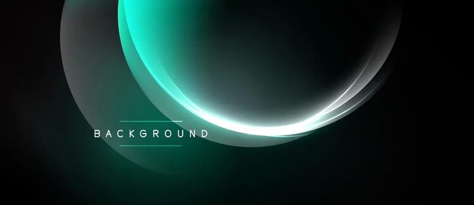 Dark backdrop features curved lines, teal glow. Modern design suggests Illustrazione stock