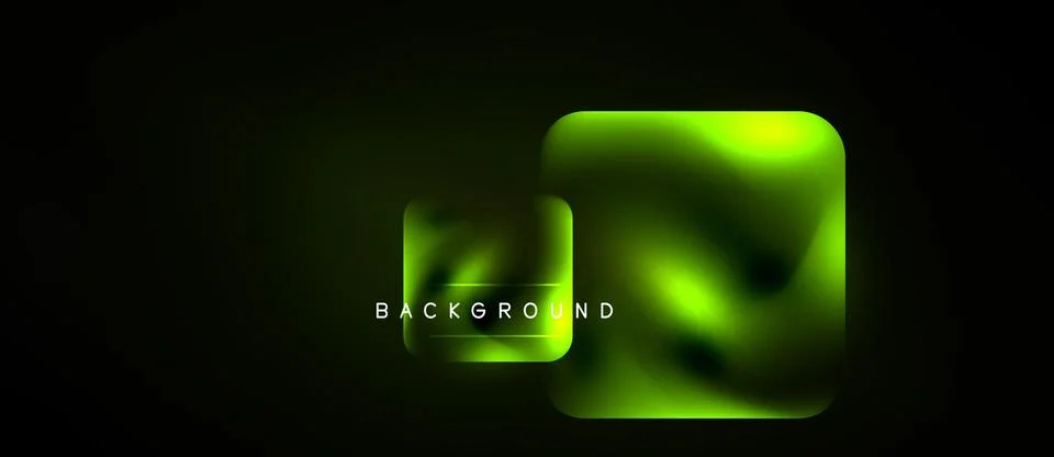 Dark backdrop features glowing neon squares. Gradient shades create abstract イラスト素材