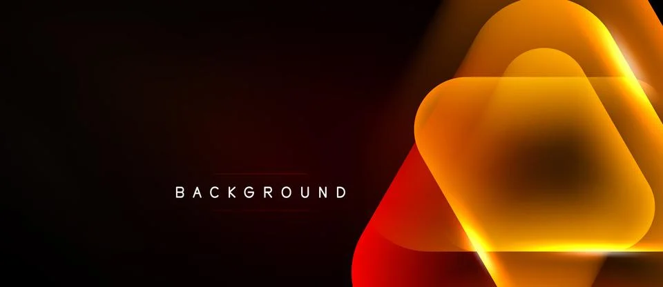 Dark backdrop features glowing orange layers forming geometric shapes. イラスト素材