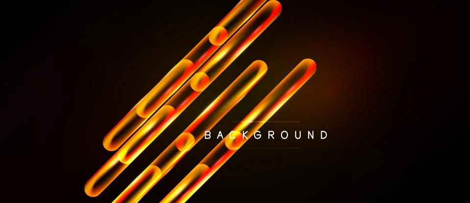 Dark backdrop features glowing orange lines. Diagonal streaks create dynamic Stockillustratie