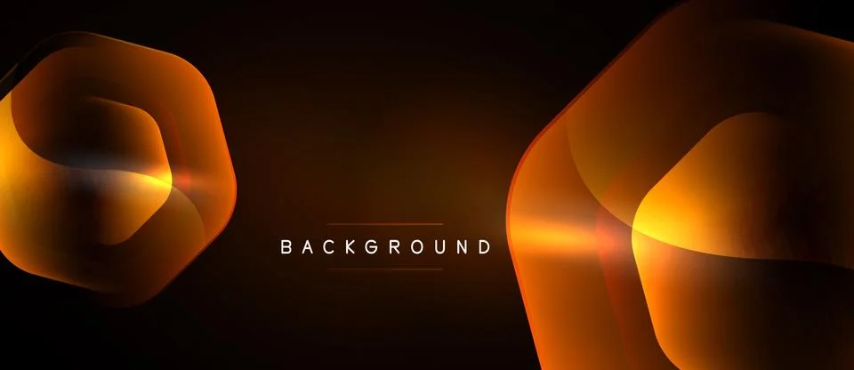 Dark backdrop features overlapping orange shapes. Gradient lighting creates 스톡 일러스트