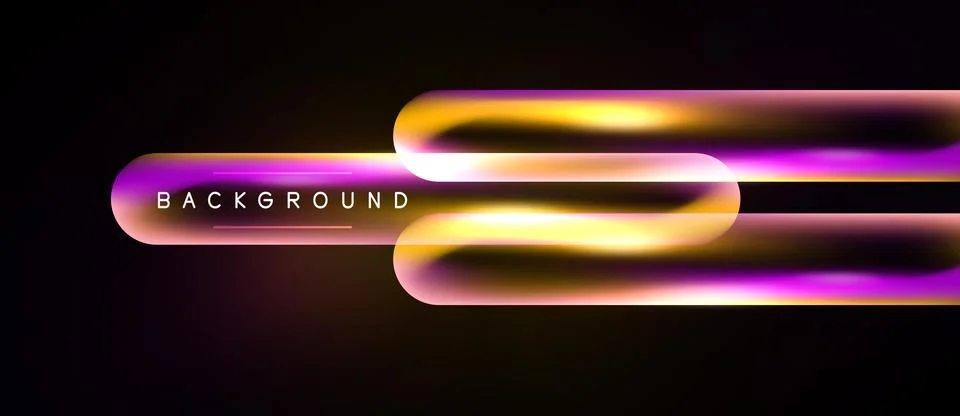 Dark backdrop features vibrant, flowing neon lines. Colors transition from go Illustrazione stock