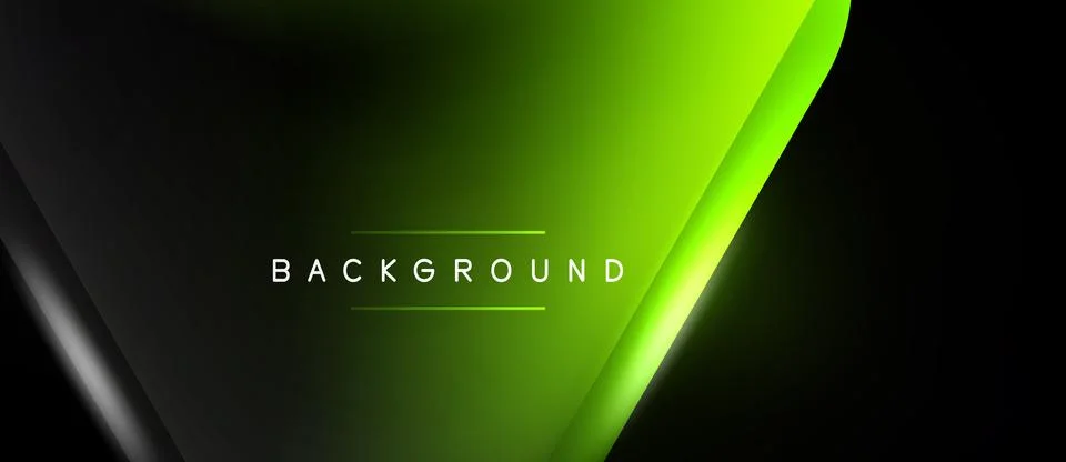 Dark backdrop features vibrant green curve. Text BACKGROUND centered, minim.. Stock Illustration