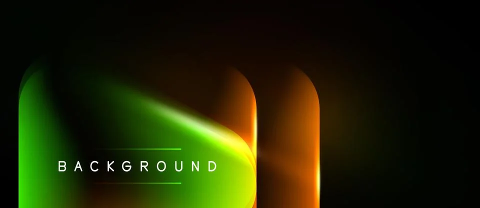 Dark backdrop features vibrant neon overlay. Gradient colors blend, creating 库存插图