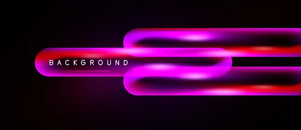 Dark backdrop features vibrant pink, red neon lines. Gradient effect creates Stock Illustration