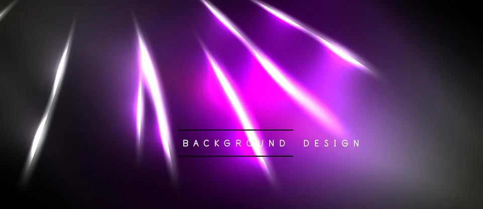 Dark backdrop features vibrant purple neon lines radiating from center. 스톡 일러스트