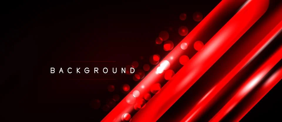 Dark backdrop features vibrant red lines, glowing dots. Modern design creates Stock Illustration