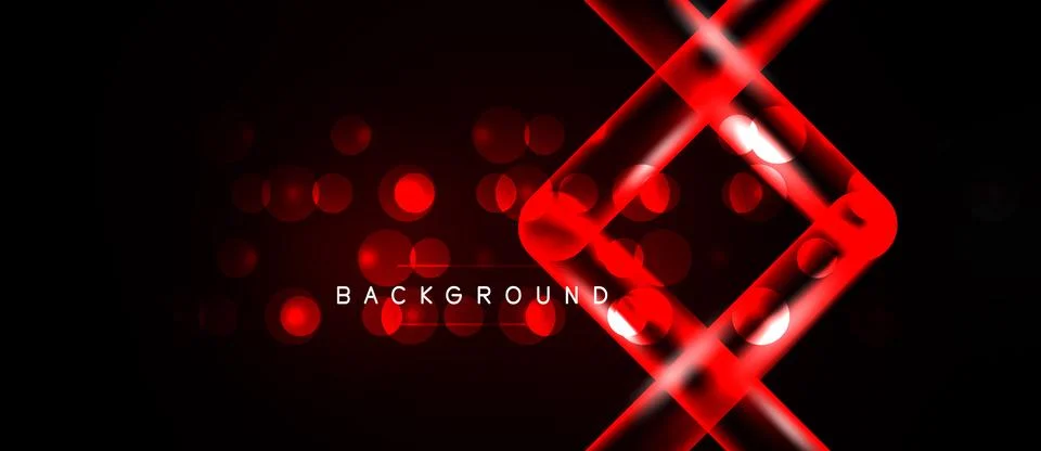 Dark backdrop features vibrant red neon lines, circles. Modern design evokes 스톡 일러스트
