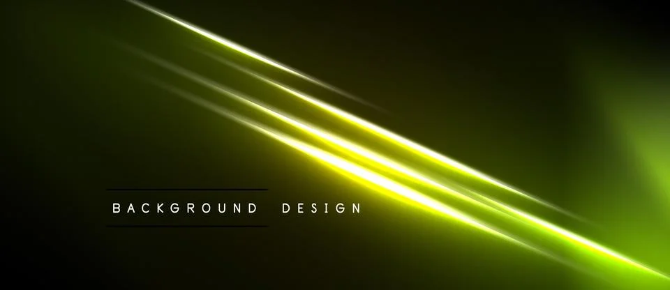 Dark backdrop features vibrant yellow light streaks. Modern design elements Illustrazione stock