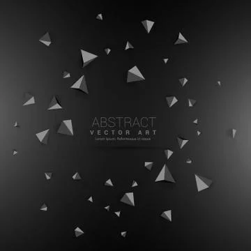 Dark background with 3d triangle shapes Illustrazione stock
