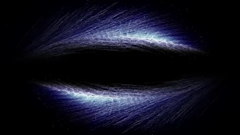 On a dark background, abstract blue white feathers appear framing the middle of Stock Footage 260329203