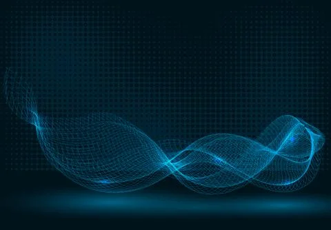 Dark background with an abstract  wave. Stock Illustration