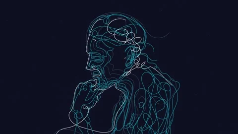 Dark background and illustration of the artificial intelligence Stock Footage 164240158