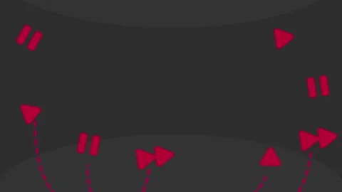 Dark background animation for videos with floating play and pause buttons Stock Footage 313462972