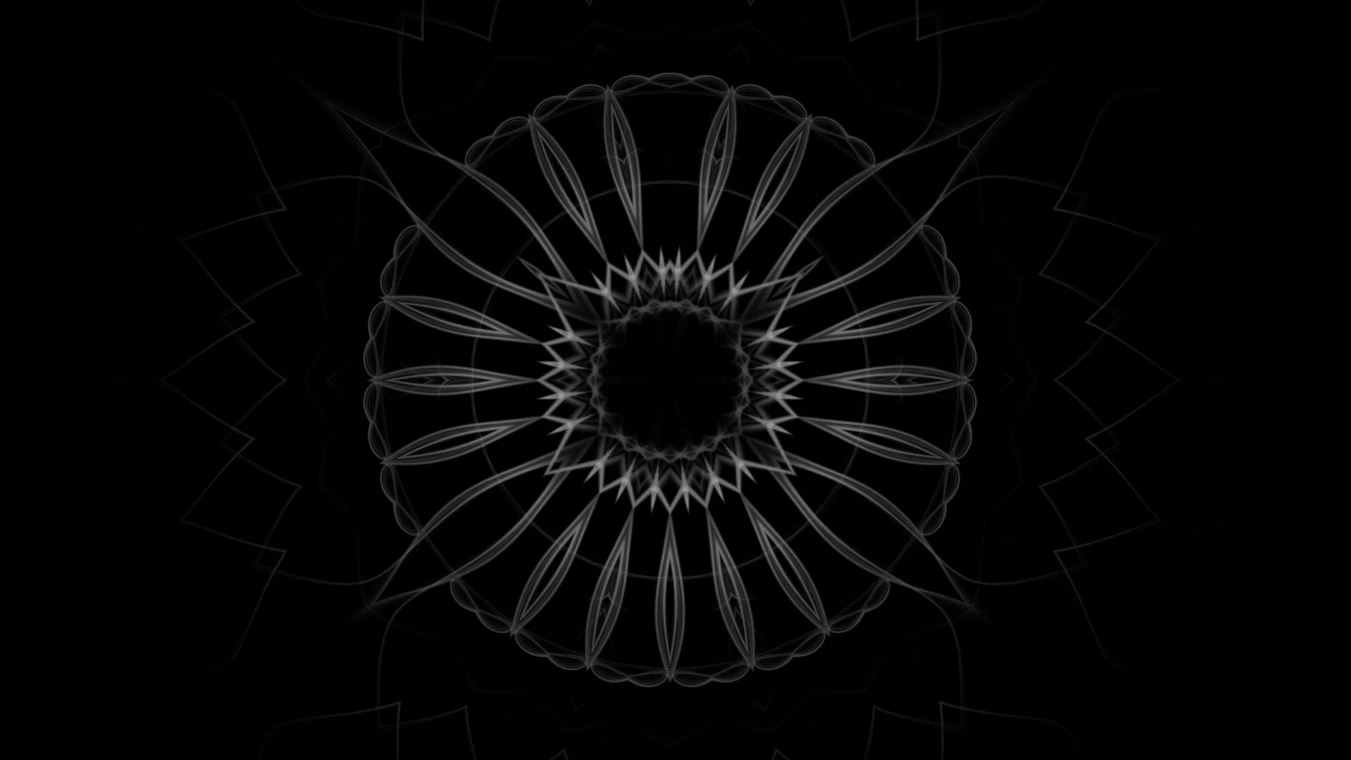 Dark Background Of Beautiful Floral Mandala Seamless Looping Full