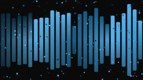A dark background with blue bars of varied heights and dots Stock-Footage 330075792