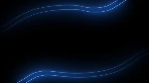 Dark background with blue neon lines running waves, neon lines glow 스톡 동영상 335216577